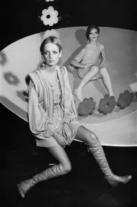 00000 Prints: Twiggy Print: Mini Skirt and Knee High Boots at Madame Tussauds, London