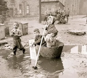 Glasgow Slum Children at Play (Print)