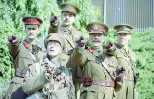 00003 Prints: Blackadder Goes Forth Cast in WW1 Uniforms Print