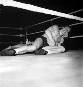 00008 Prints: Print of Wrestling at Harringay, Jack Doyle's first bout