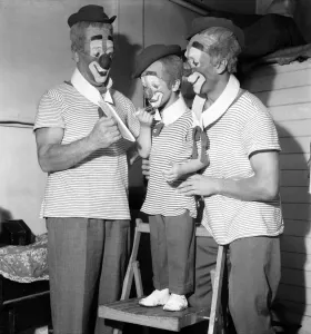 00010 Prints: 1952 Clowns Print, a vintage photograph