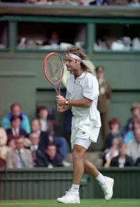 00013 Prints: Wimbledon Tennis Print: Andre Agassi in Training, June 1991