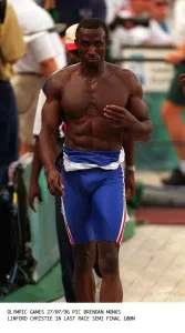 00015 Prints: Linford Christie Print - Atlanta Olympic Games 1996 Semi Final 100 Metres