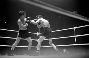 00017 Prints: Print of Boxing Match at Harringay, 1949
