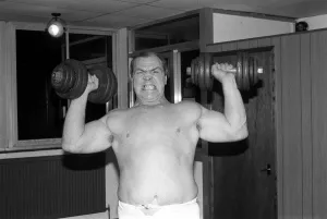 00018 Prints: Lenny McLean Print - Official Boxing Champion in Training