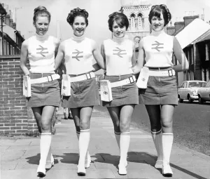 00019 Prints: British Rail Women Workers in Mini Skirts Print