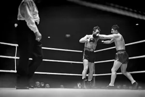 00021 Prints: Print of Boxing Match at Harringay Arena, December 1948