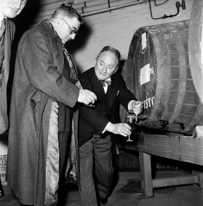 00021 Prints: Hector Hughes Q.C. Pouring Sherry Print, 1953