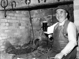 00022 Prints: Blacksmith Harry Amos Print, Heddon-on-the-Wall Forge Owner