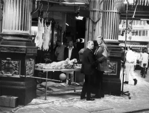 00024 Prints: Print of John Wayne and Richard Attenborough in Leadenhall Market
