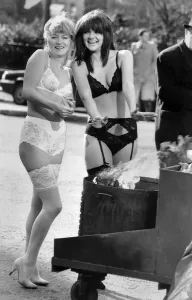 00025 Prints: Print of Women in Lingerie Standing Near a Fire