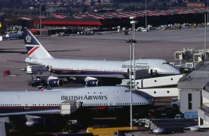 00026 Prints: Manchester Airport 1989 British Airways Print