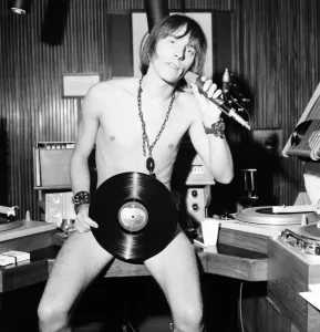 00027 Prints: BBC Print of Disc Jockey Stewart Henry Broadcasting Naked on Air
