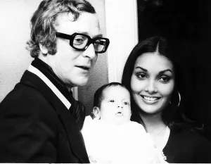 00028 Prints: Michael Caine Print with Baby Natasha and Wife Shakira