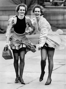Fashion Underwear Print: Scarlett and Bonny in Stockings and Suspenders