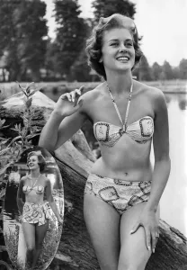 1950s Woman in Bikini Print
