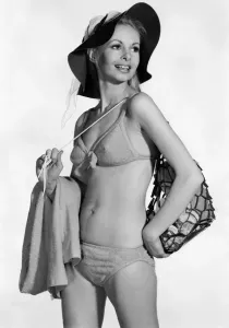 Vintage Print of Woman in Bikini and Hat