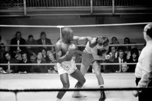 00033 Prints: Boxing Print: Vic Andretti in Action at Lime Grove Baths