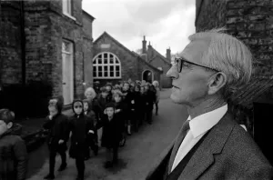 00034 Prints: Print of a Headmaster Watching Children Leave the Schoolroom