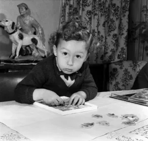 00035 Prints: Alan Goldshaker Aged 3 Making Up Jigsaw Puzzles Print