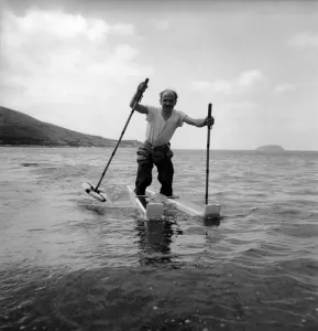 00037 Prints: Sport water skating print, a photograph of Alexander Wozniak on float-skis
