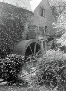 00039 Prints: Print of Old Water Mill at Dunster in Somerset