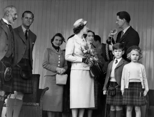 00041 Prints: The Queen chats with Capt. A.C. Farquharson of Invercauld Print, 1956