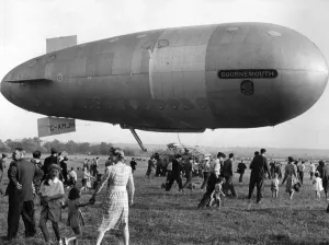 Print of The Bournemouth Non-rigid Airship G in flight
