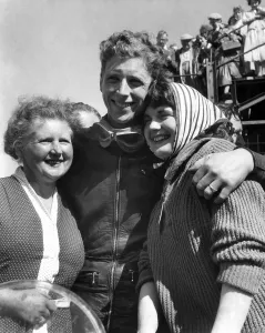 00045 Prints: 1958 TT Races Print: Alan Shepherd with Family
