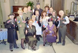 00046 Prints: Allo Allo Cast on Set Print 1992