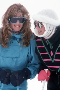 00046 Prints: Sarah Ferguson and Princess Diana in Klosters, Switzerland Print 1987