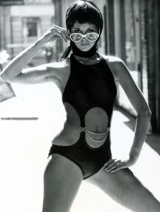 00047 Prints: Black Swimsuit Fashion Print, 1960s Model
