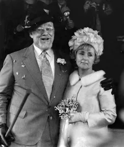 00050 Prints: April 1971 Wedding Print: Bride and Groom After the Ceremony