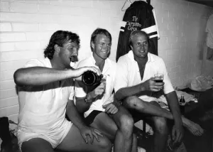 00051 Prints: Ian Botham Celebrates with Teammates in Brisbane, 1983 Print