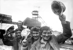 East Hetton Colliery Miners Celebrate Record Output Print