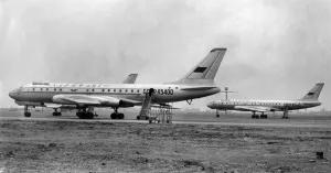 00051 Prints: Tupolev TU-104 at Heathrow Airport, April 1956 Print