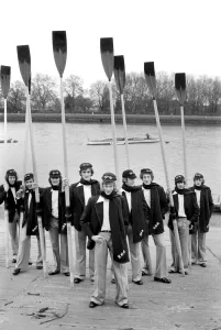 00055 Prints: Oxford University Boat Race crew winning print