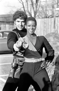 00057 Prints: Josette Simon and Steven Pacey Join Blakes Seven Print January 1980