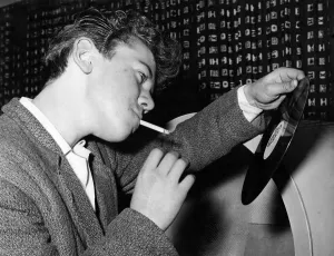 00059 Prints: 1956 Print: Youth Waits for Latest Recording