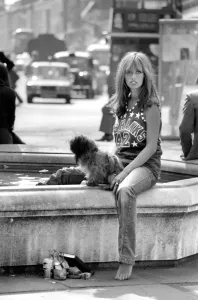 00060 Prints: Woman Rests at Chelsea Fountain, London Print (1975)