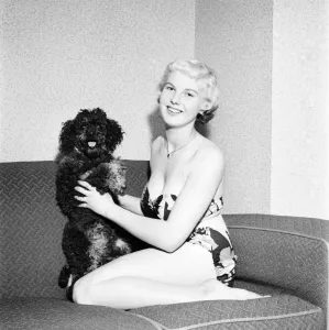 00062 Prints: Pat Bolton with Pet Poodle Print, 1964