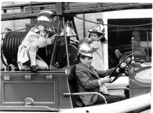 00065 Prints: Peter Phillips Drives Vintage Fire Engine Print