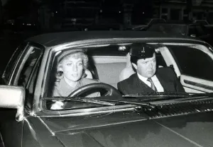 00065 Prints: Print of Princess Diana driving to the 1988 marriage blessing