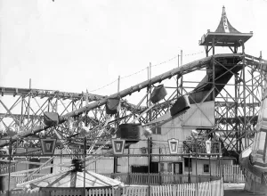 00066 Prints: The Spanish City Figure Eight Rollercoaster Print