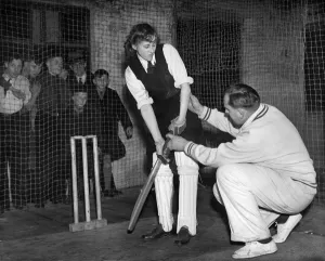 00068 Prints: Cecil Pepper at Rochdale Indoor Cricket School Print