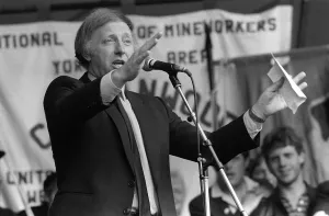 00069 Prints: Arthur Scargill Talks to Miners in London Rally Print 1984