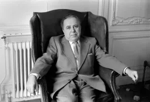 Harry Saltzman in London Office Print, September 1975