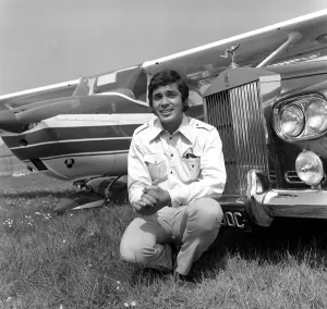 00072 Prints: Engelbert Humperdinck with Rolls Royce at Blackpool Airport Print 1968