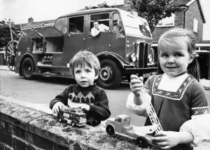 00072 Prints: Refurbished Vintage Fire Engine Family Moment Print