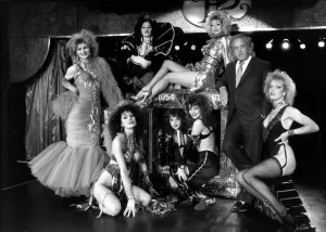 00073 Prints: Paul Raymond Print with Dancers from Revuebar 1988